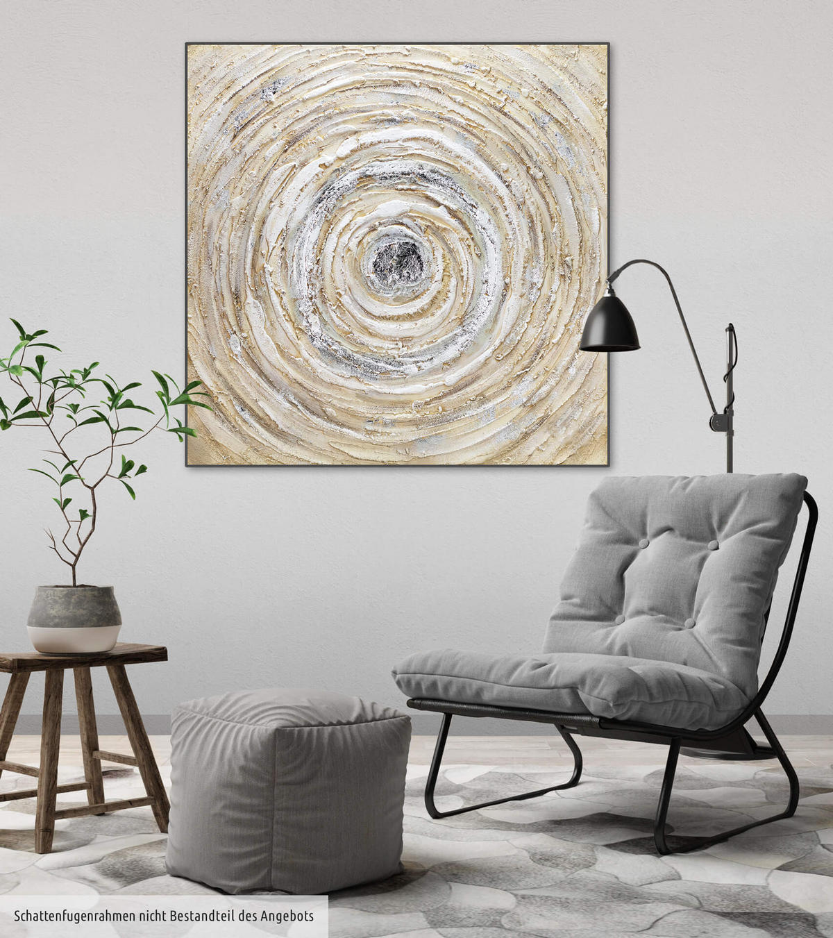 ACRYLBILD HANDGEMALT 80/80 cm - Beige, Holz/Textil (80/80cm) - KUNSTLOFT