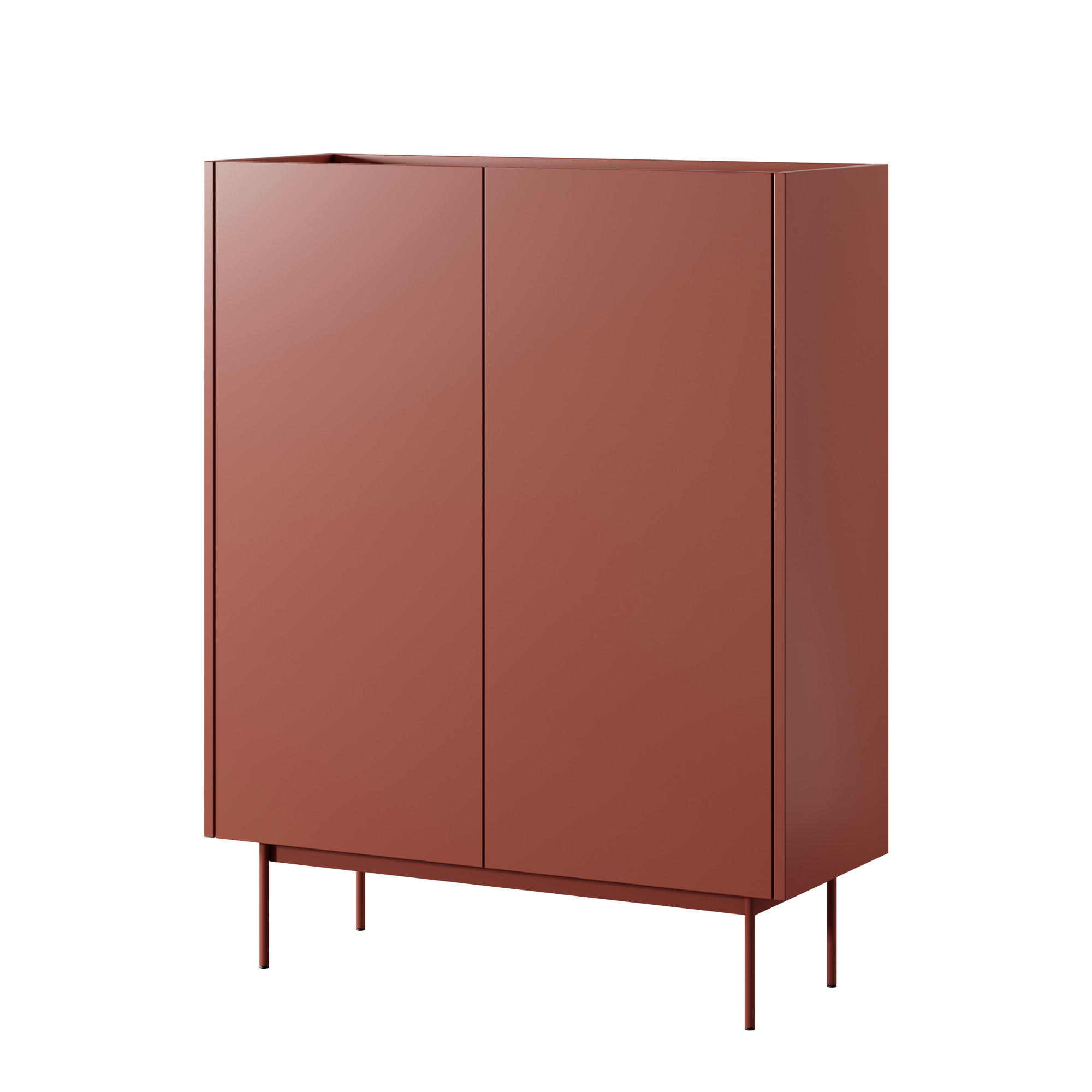 SIDEBOARD KELOWNA KOM2-2D System der leisen Schließung der Fronten, Rot - Rot, Holzwerkstoff/Kunststoff (97/122/37cm) - Komodee