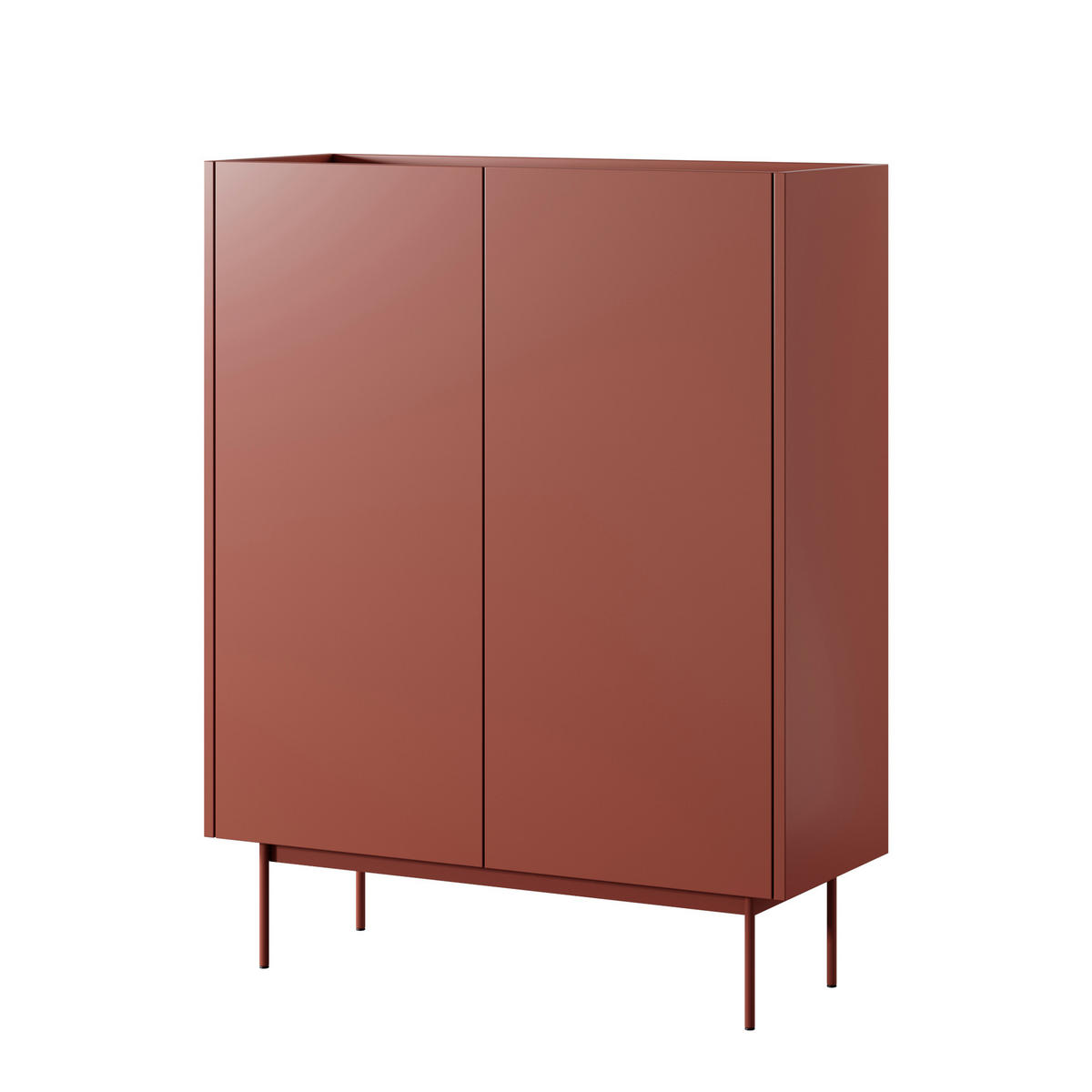 SIDEBOARD KELOWNA KOM2-2D System der leisen Schließung der Fronten, Rot - Rot, Holzwerkstoff/Kunststoff (97/122/37cm) - Komodee