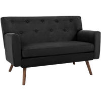 SOFA Arne Cord 2-Sitzer 120x74x81cm Cord Schwarz Couch - Schwarz, Kunststoff (120/81/74cm) - DELUKE