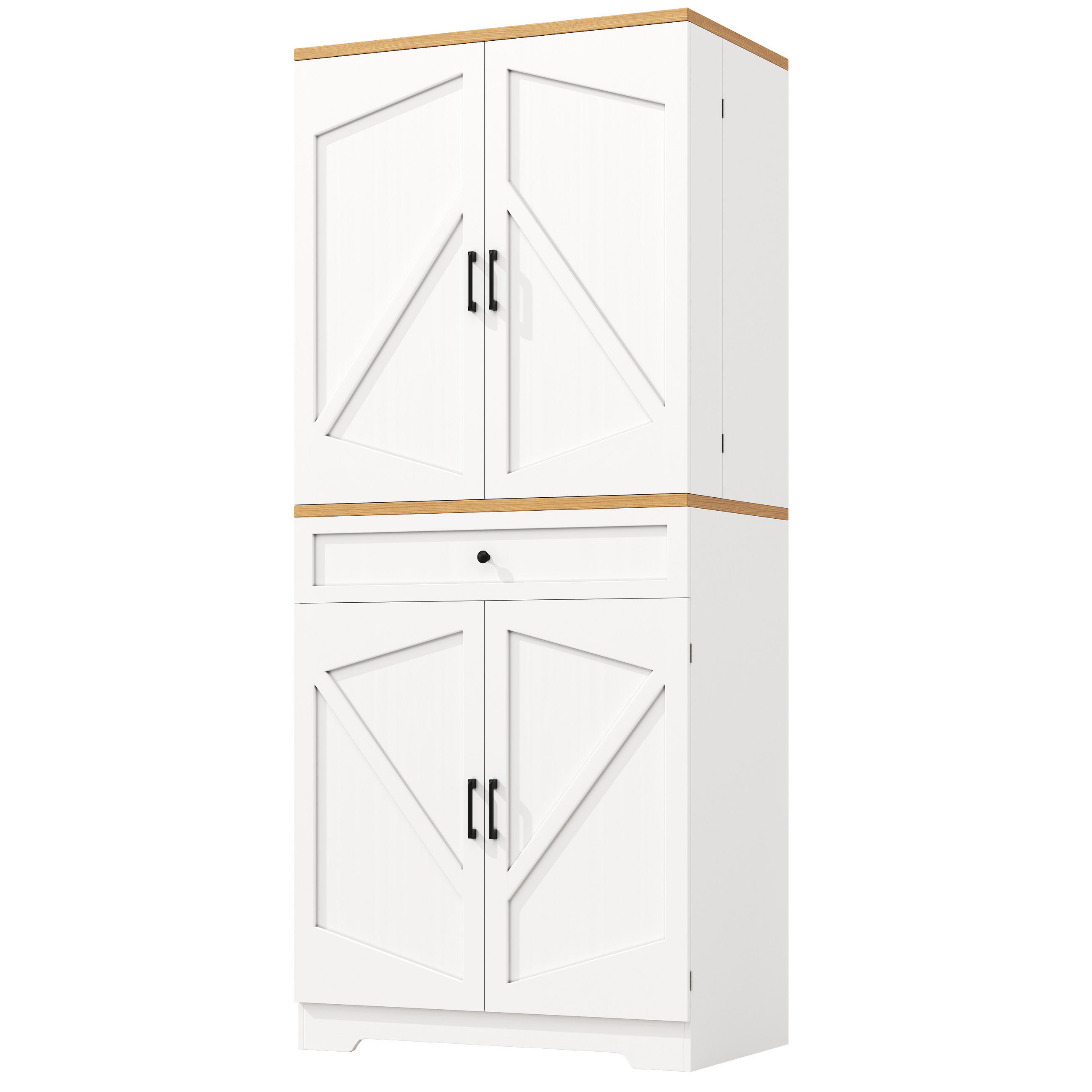 KÜCHENSCHRANK 80x40x180 Cm 12 Fächer Schubladen MDF - Weiß, Holzwerkstoff (80/180/40cm) - FLIEKS