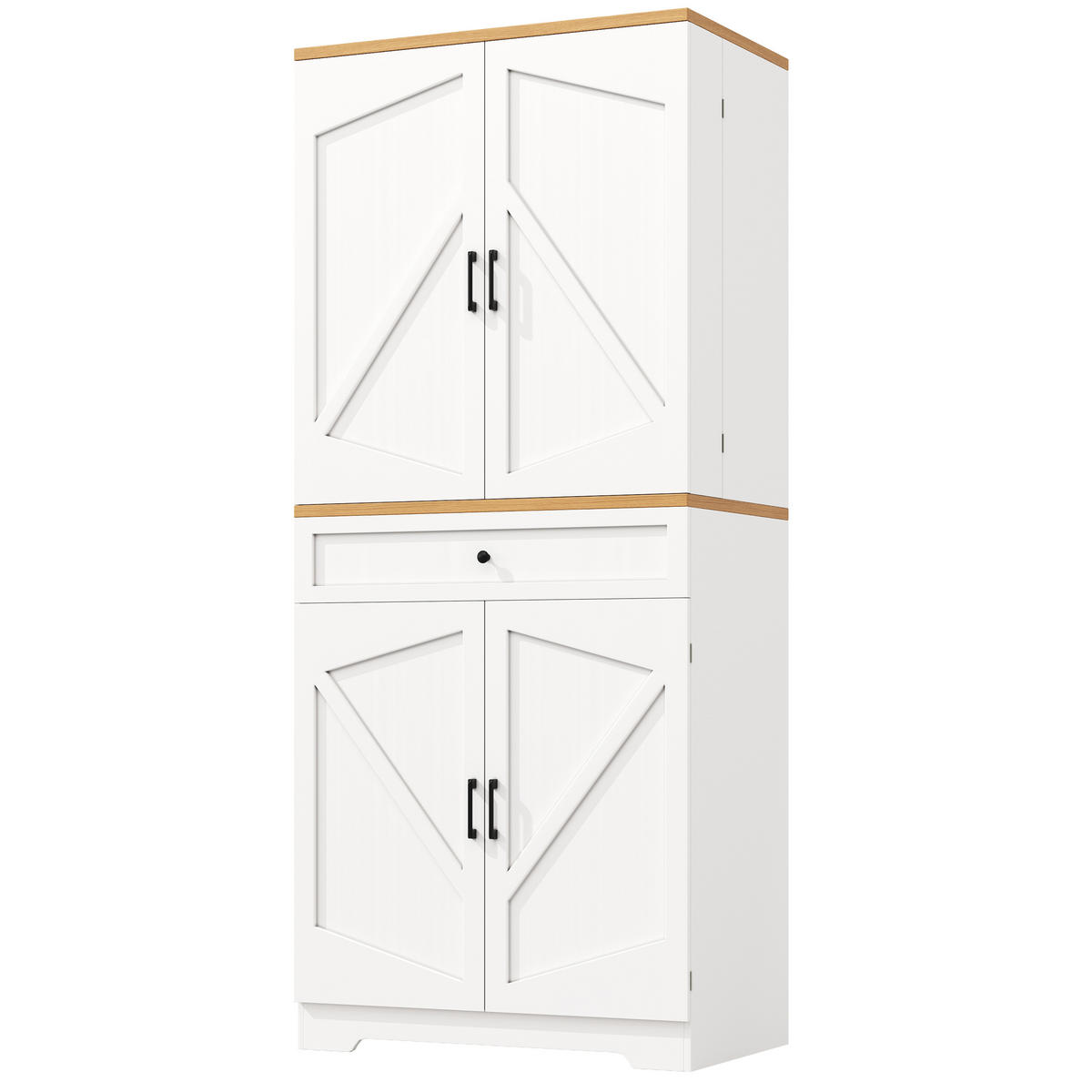 GESCHIRRSCHRANK aus MDF 80x40x180cm in Weiß mit Anti-Kipp-Vorrichtung - Weiß, Holzwerkstoff (80/180/40cm) - Modfu