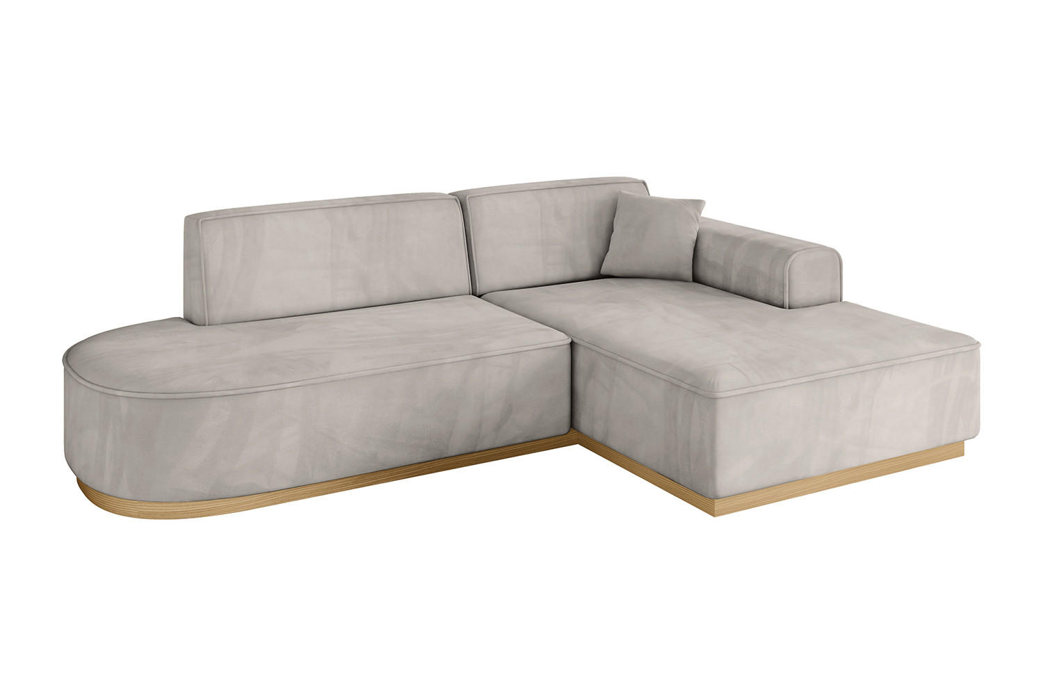 ECKSOFA Ottomane Rechts IREA-L1-v2 - 234x171x83 cm Hellbraun - Hellbraun, Holzwerkstoff/Textil (171/234cm) - ALTDECOR
