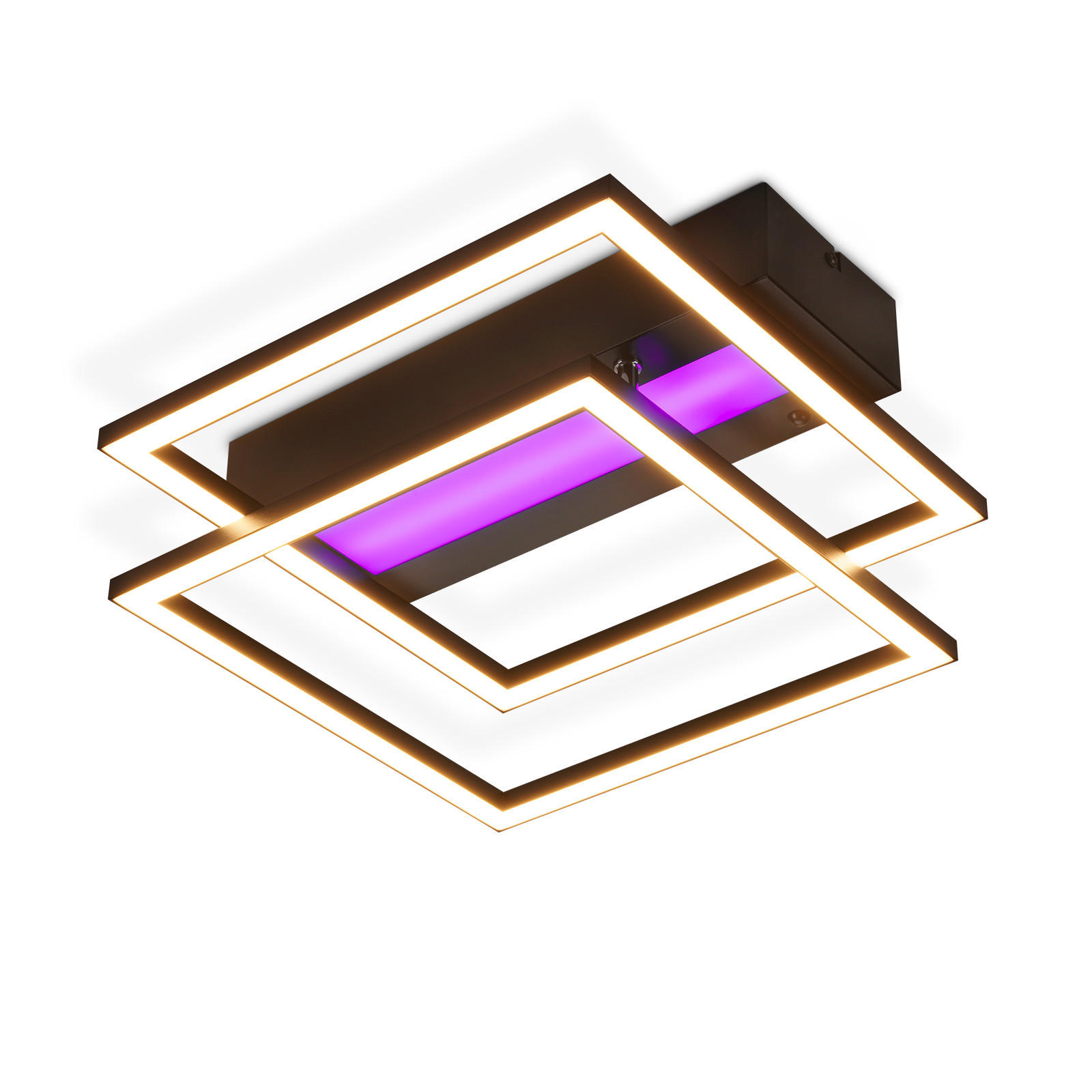 LED-DECKENLEUCHTE Jovarn 37/37/7.5 cm - Schwarz, Metall (37/37/7.5cm) - ZMH