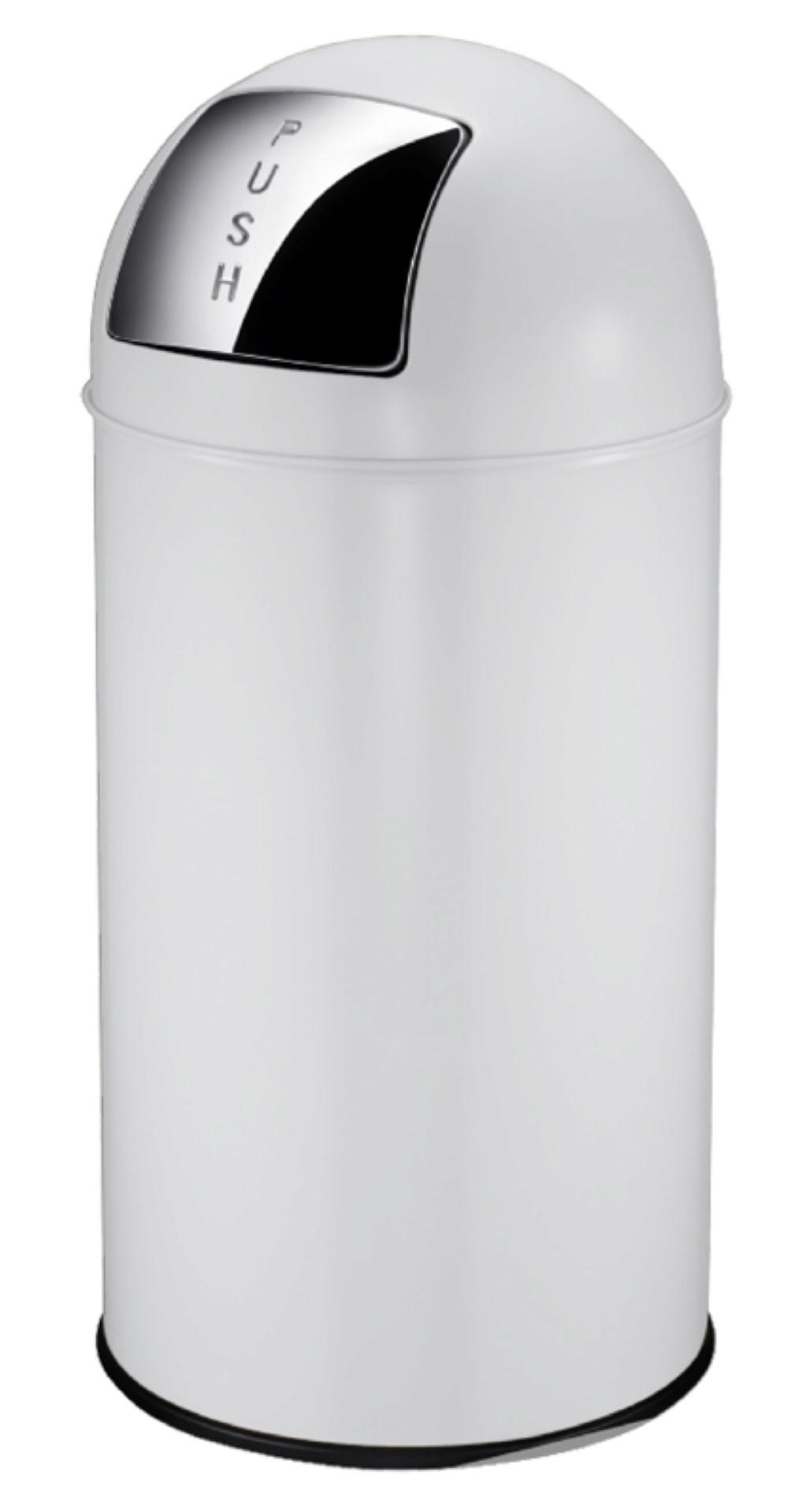 MÜLLEIMER Mit Pushdeckel & Inneneimer Aus Metall 40 Liter 74 x 34 x 34 cm Weiß - Weiß, Metall (34/74/34cm) - PROREGAL