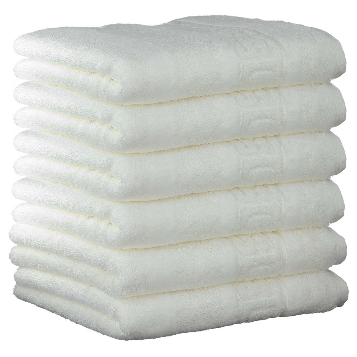 GÄSTETUCH 6er Pack 100% Baumwolle, Weiß, 30 x 50 cm - Weiß, Naturmaterialien (30/40cm) - Cawoe