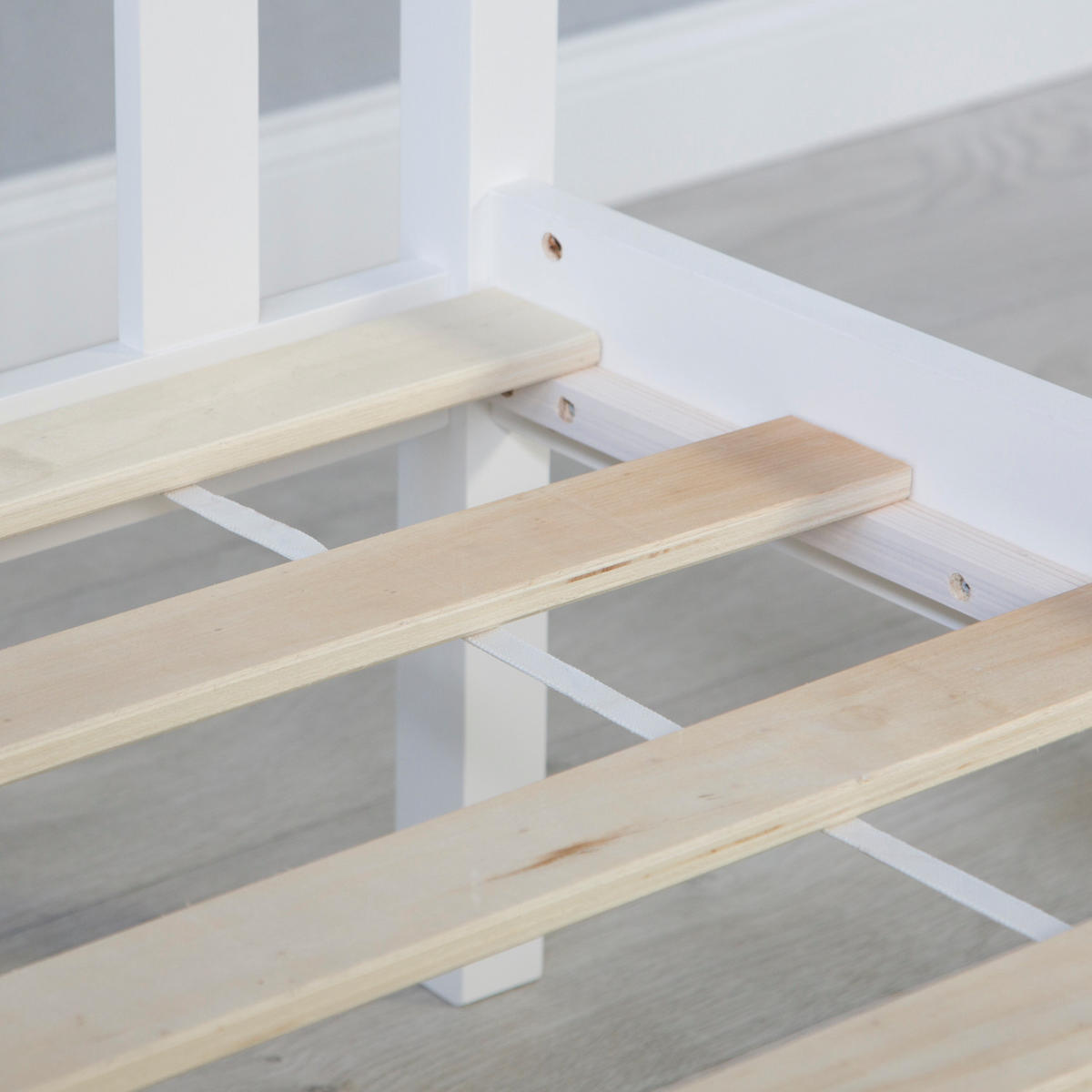 HOLZBETT 140/200 cm weiß natur - Weiß, Holz (140/200cm) - Homestyle4u