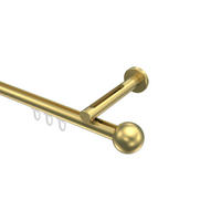 INNENLAUF-GARDINENSTANGEN-SET Siteno Luino 360 cm (geteilt in 2 x 180 cm), 1-läufig, 20 mm Ø Messing-Optik - Messingfarben, Metall (360cm) - INTERDECO