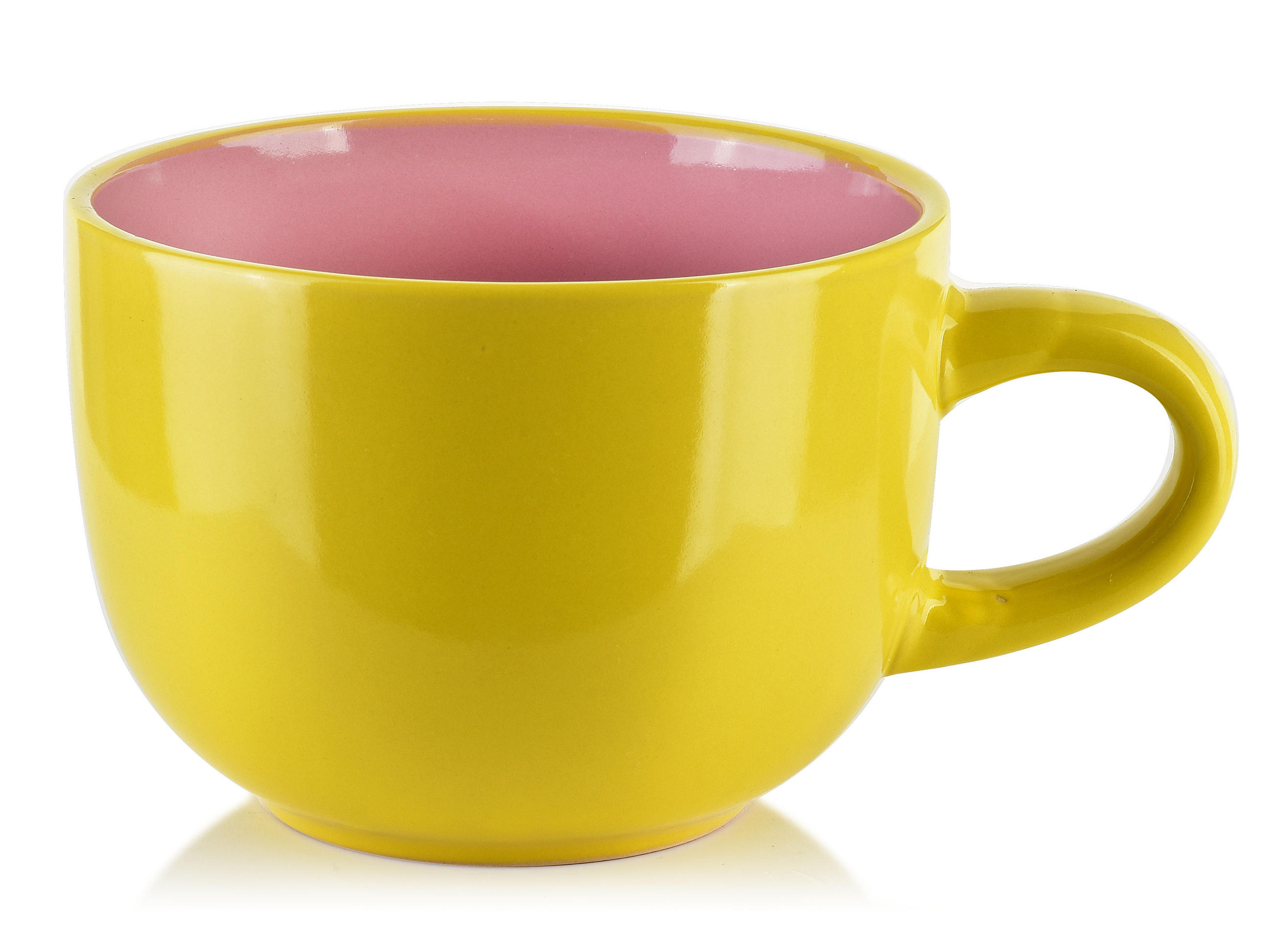 BECHER Basic Nature Gelb Rosa 17.5/13/10 cm Keramik - Gelb/Rosa, Keramik (0.75L) - Mondex