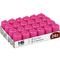 STUMPENKERZEN Ø4xH6 cm Rose 24er-Pack - Pink, Naturmaterialien (4/6cm)