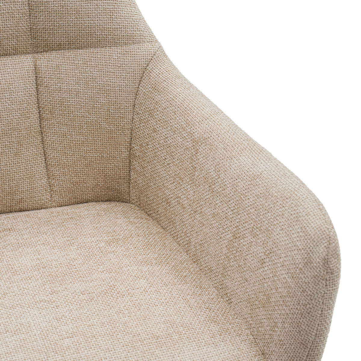 STUHL LUGANO drehbar gepolsterter mit Steppung - hellbeige - Chenille - Beige/Schwarz, Textil/Metall (58/84/59cm) - NEW HOME