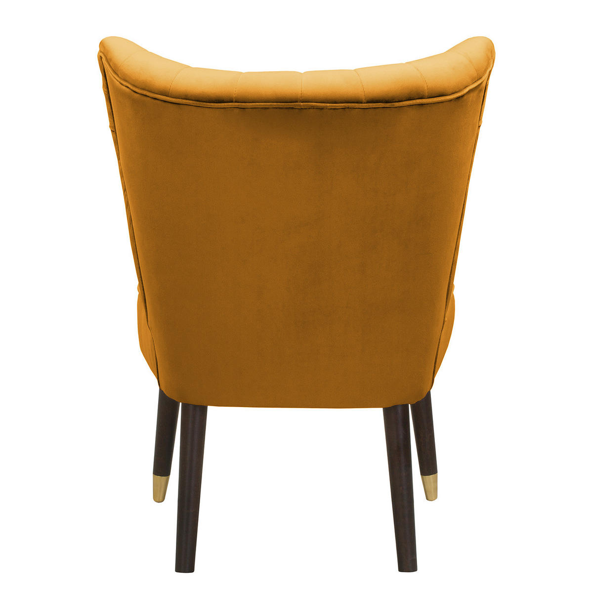 SESSEL - Samt - Braun/Honig, Birkenholz/Textil (61/81/66cm) - home24