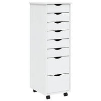 ROLLSCHRANK Mit Schubladen Moss Weiss Massivholz Kiefer - Weiß, Holz (39/103/34cm) - vidaXL