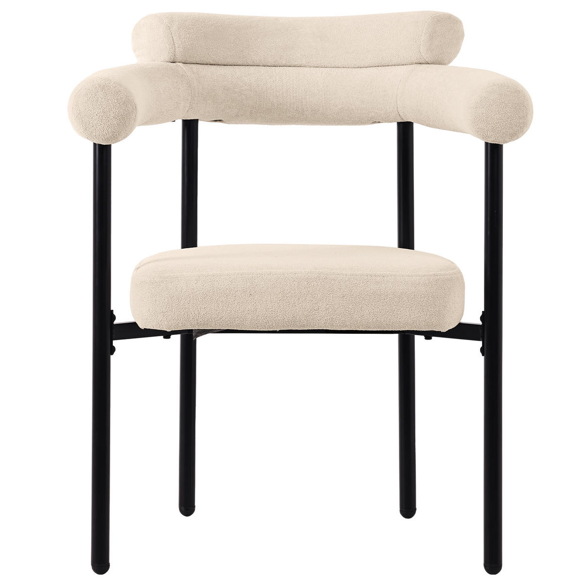 ESSZIMMERSTUHL 2-Tlg Creme Wildleder, Bequemer Ringsitz - Beige, Metall (70/84/62cm) - FLIEKS