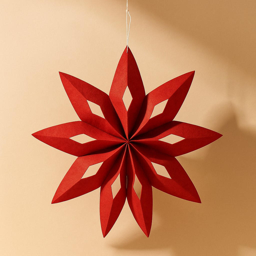 WEIHNACHTSSTERN Filz rot Ø 50 cm - Rot, Textil (50/5/50cm)