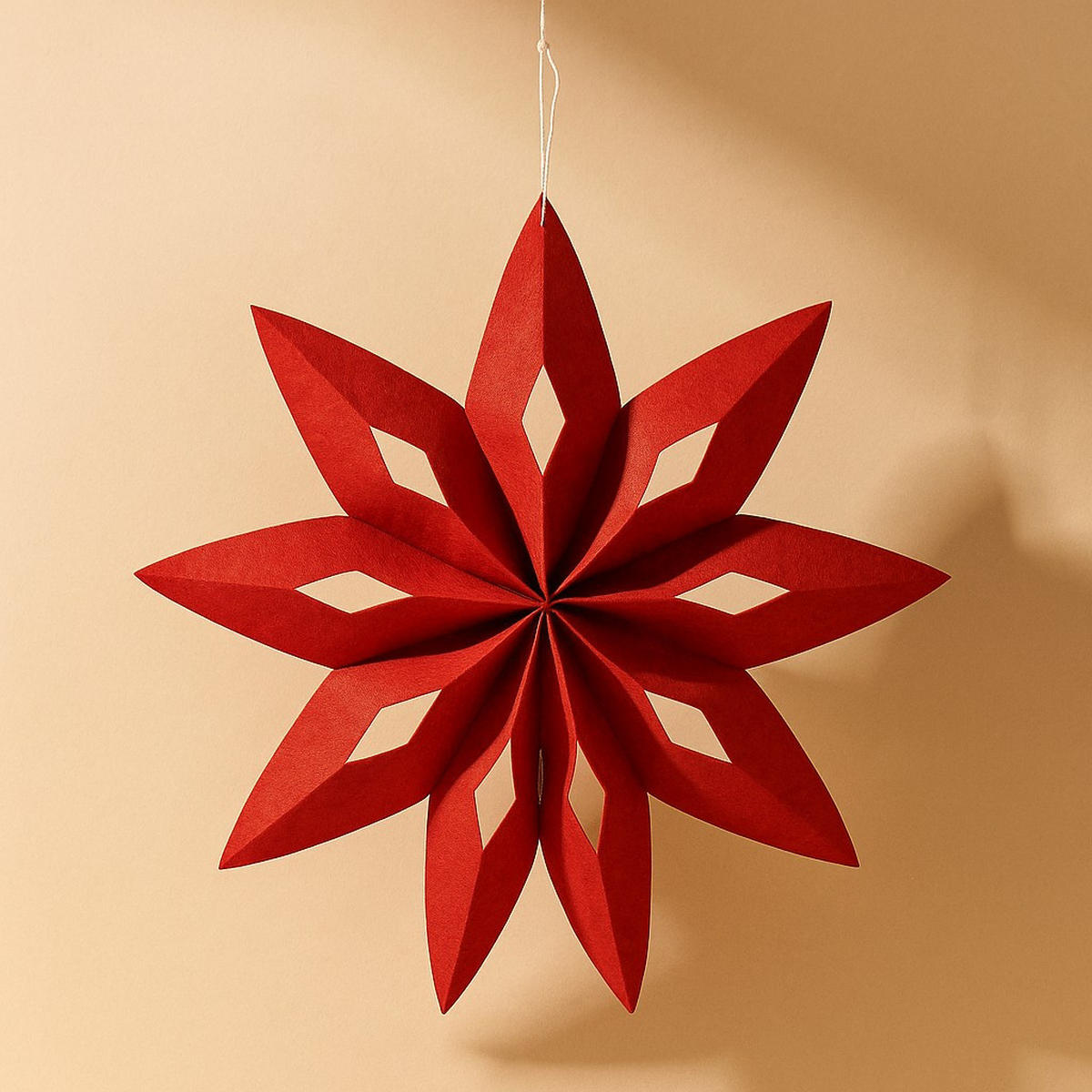 WEIHNACHTSSTERN Filz rot Ø 50 cm - Rot, Textil (50/5/50cm)