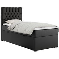 BOXBETT PERA 90/200 Schwarz Kunstleder - H3 - Links Seite - Schwarz, Holz/Textil (90/200cm) - MKS