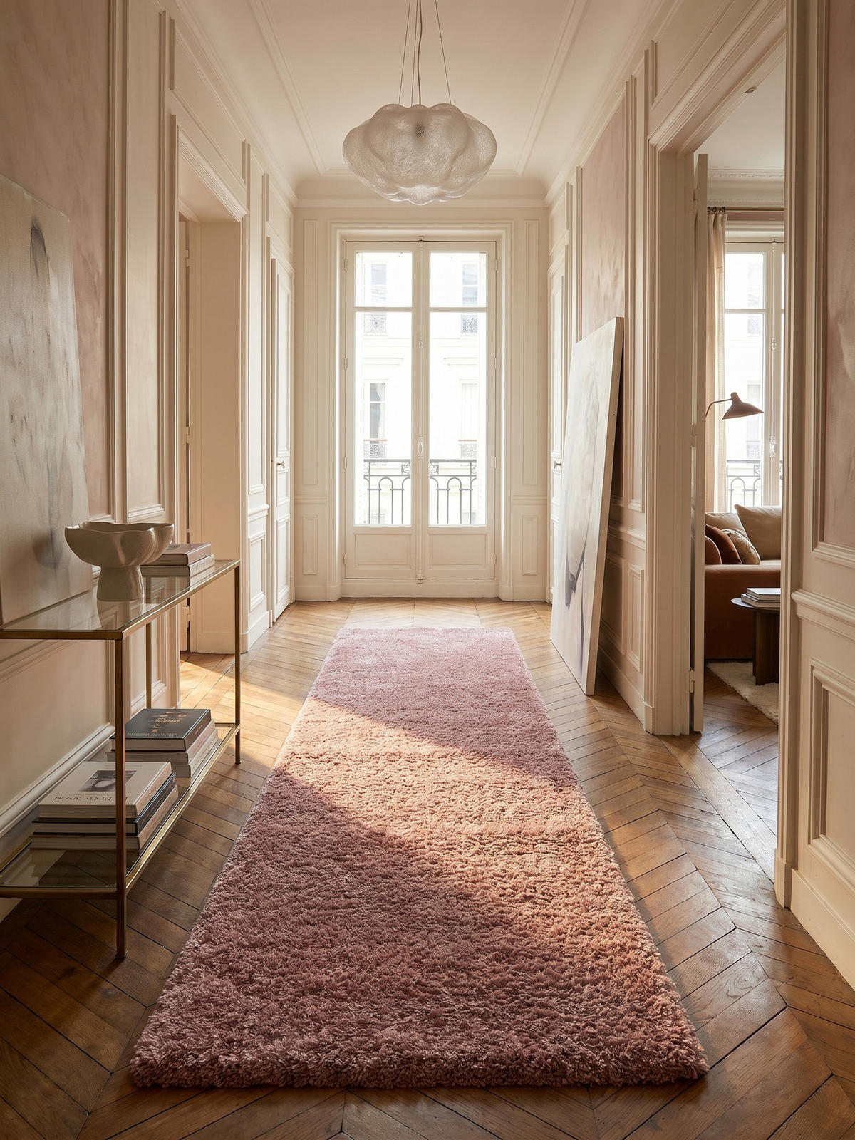 TEPPICH Hochflor Shaggy Einfarbig Weich Flauschig Waschbar Läufer Rosa 80x250 cm – SALZACH - Rosa, Textil (250/80cm) - KADIMA DESIGN
