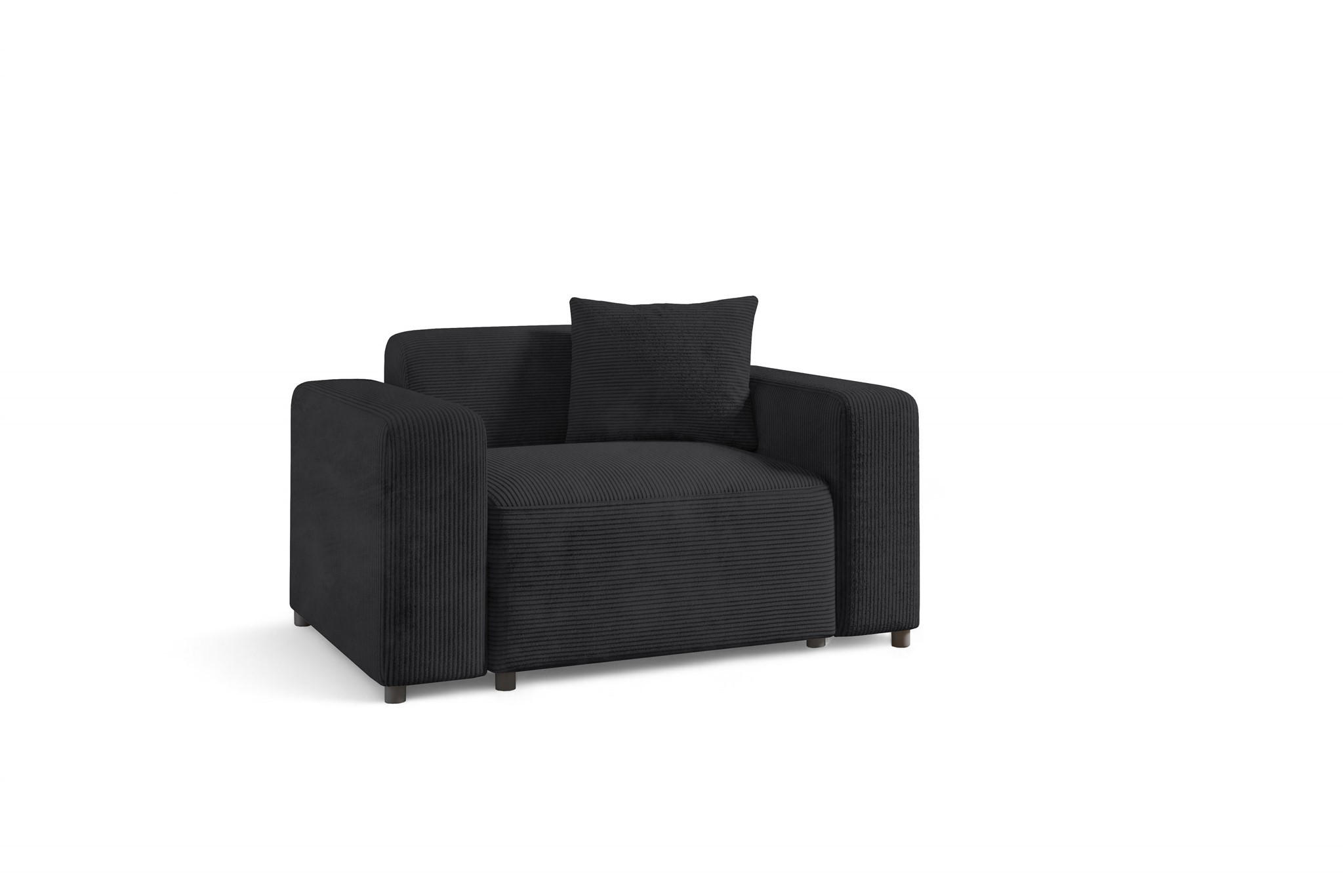 SESSEL Megan In Poso - Anthrazit, Holzwerkstoff/Textil (145/75/98cm) - Fun Möbel