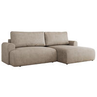 ECKSCHLAFSOFA TONO L Beige Struktur - rechts - Beige/Schwarz, Kunststoff/Textil (150/260cm) - MKS