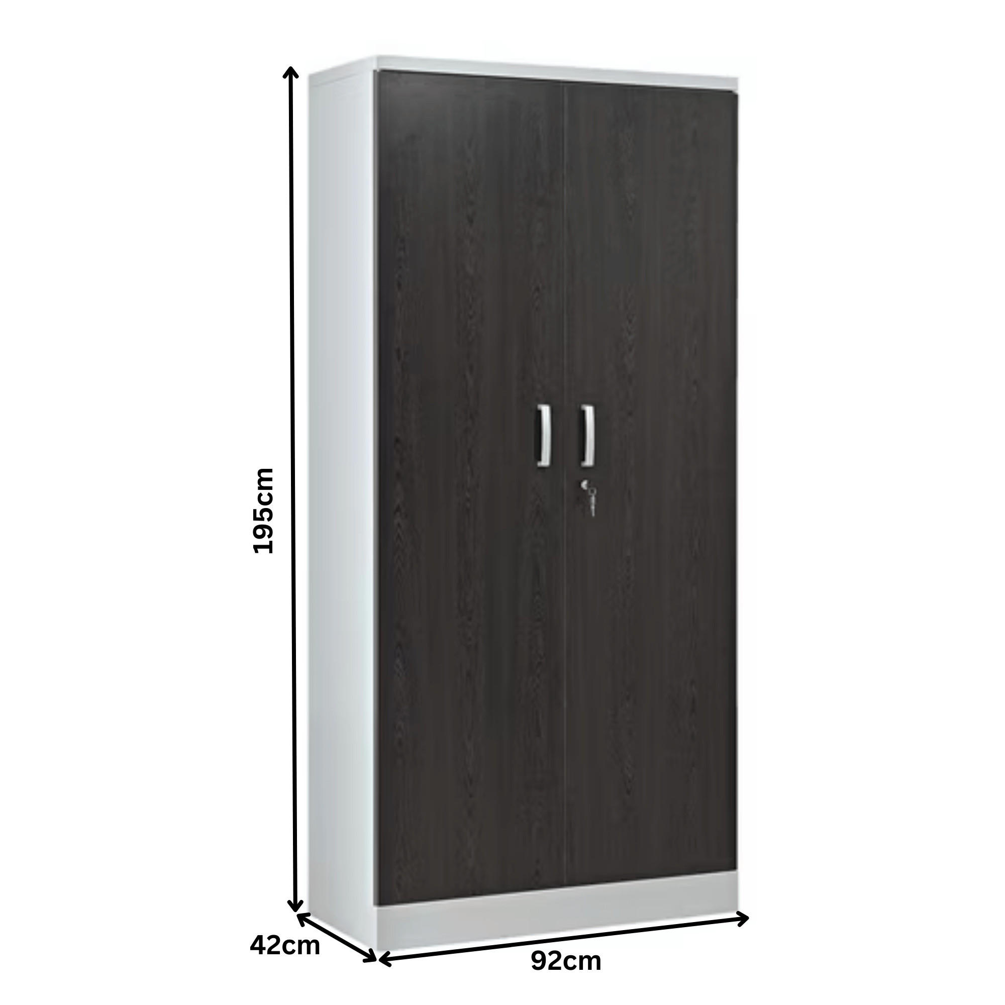 AKTENSCHRANK Beetle 4 Fachböden 195x92x42 cm Grau & Wenge - Wengefarben, Metall (92/195/42cm)
