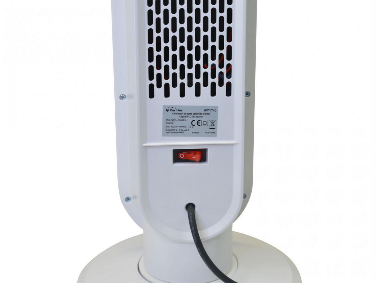 STAND-THERMOVENTILATOR Schwarz mit Leistungskontrolle 2000 W - Schwarz, Kunststoff (23/64/23cm) - Purline