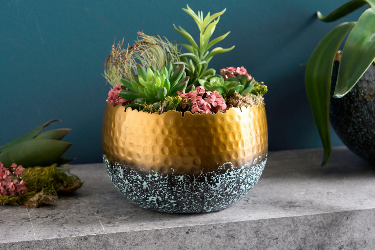 DEKOSCHALE ORIENT Metall Patina 20 cm - Goldfarben, Metall (19/13cm) - riess-ambiente