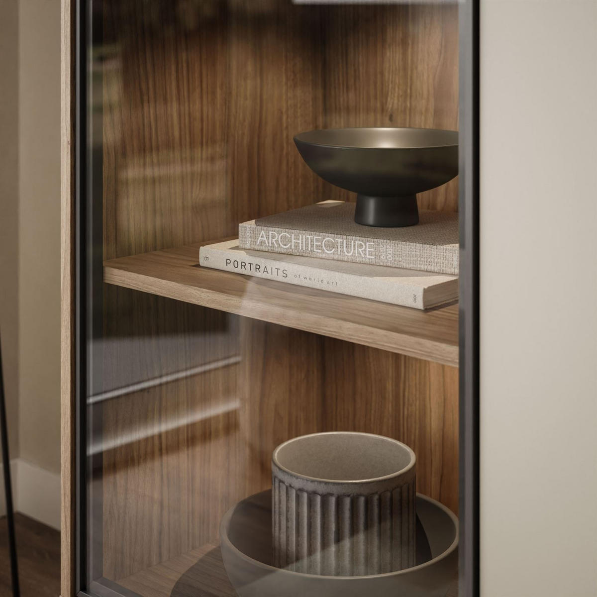 KOMMODE ISA 3D, dreitürig mit LED-Beleuchtung - Eichefarben, Holzwerkstoff (151/90/40cm) - Lookway