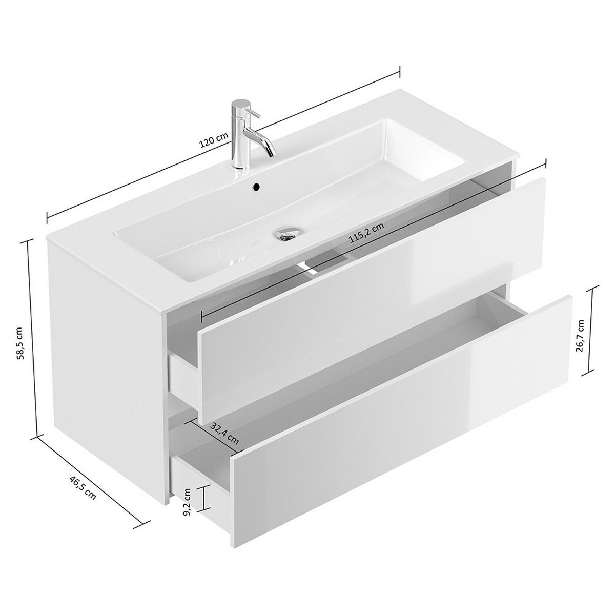 WASCHTISCH Livigno-02 - Braun, Holzwerkstoff (120/59/47cm) - Lomado