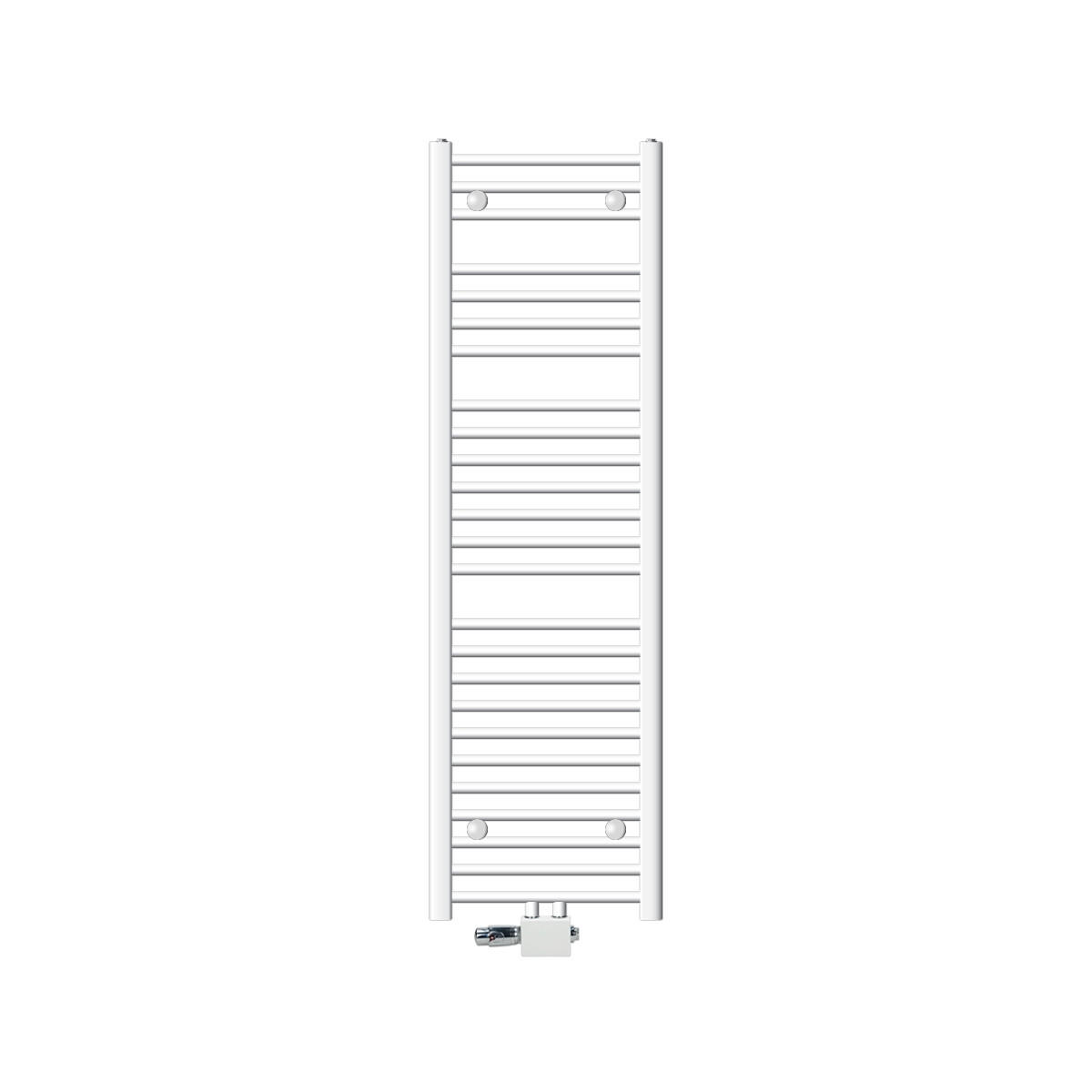 BADHEIZKÖRPER Sahara 400x1500 mm Weiß gerade mit Ventil Universal - Weiß, Metall (40/150/3cm) - LuxeBath