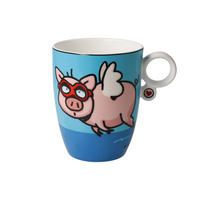 KÜNSTLERTASSE Ed Eck - When Pigs Fly, Fine Bone China, Bunt, 400 ml - Multicolor, Keramik (0.4L) - Goebel