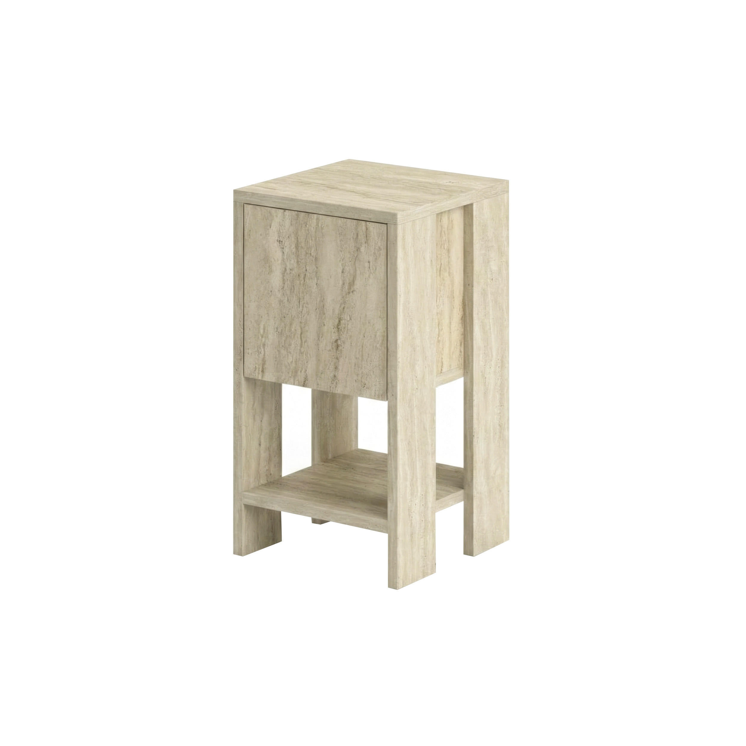 NACHTTISCH Ema Travertin 30/30/55 cm - Beige, Holzwerkstoff (30/55/30cm) - Decortie