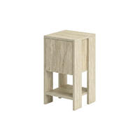 NACHTTISCH Ema Travertin 30/30/55 cm - Beige, Holzwerkstoff (30/55/30cm) - Decortie