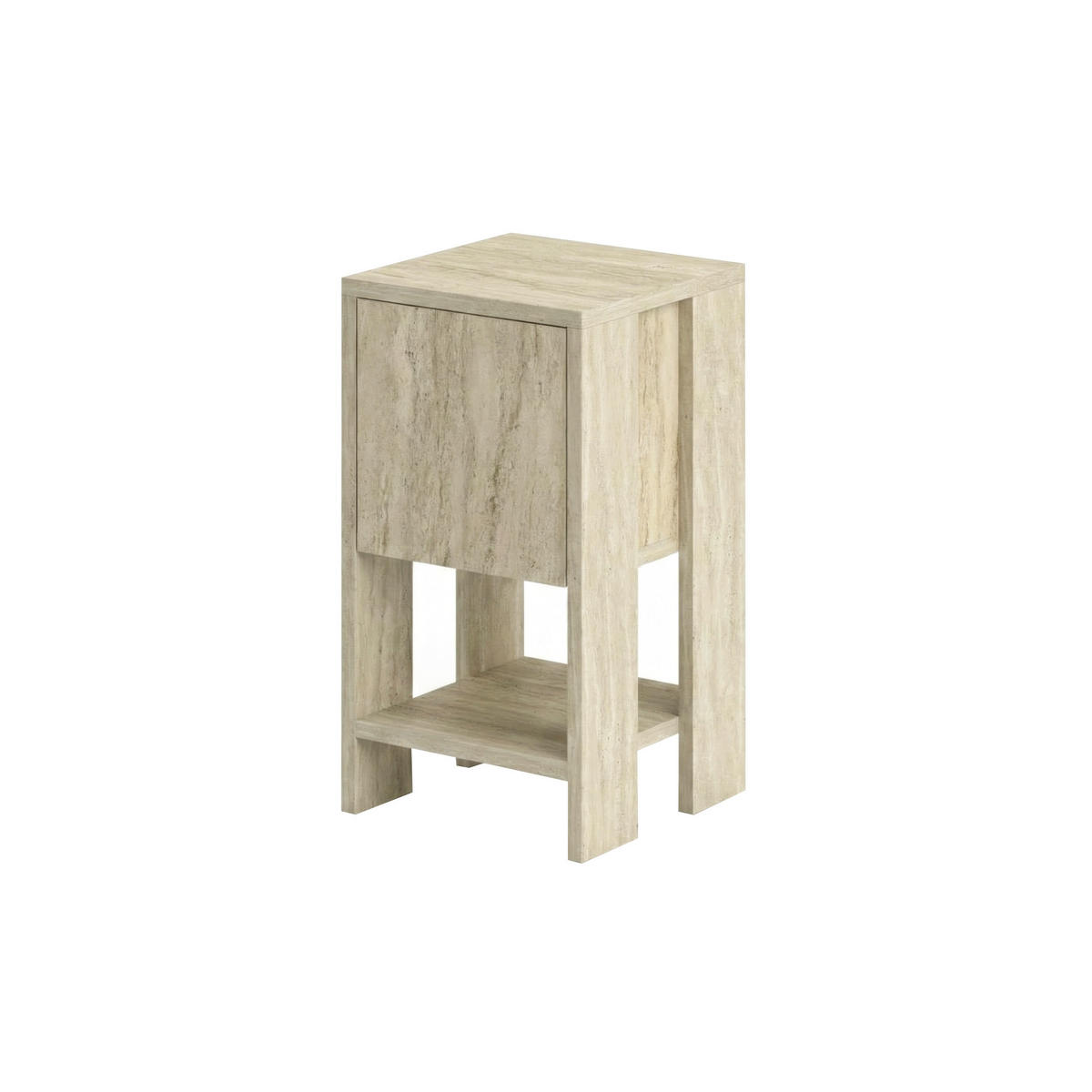 NACHTTISCH Ema Travertin 30/30/55 cm - Beige, Holzwerkstoff (30/55/30cm) - Decortie