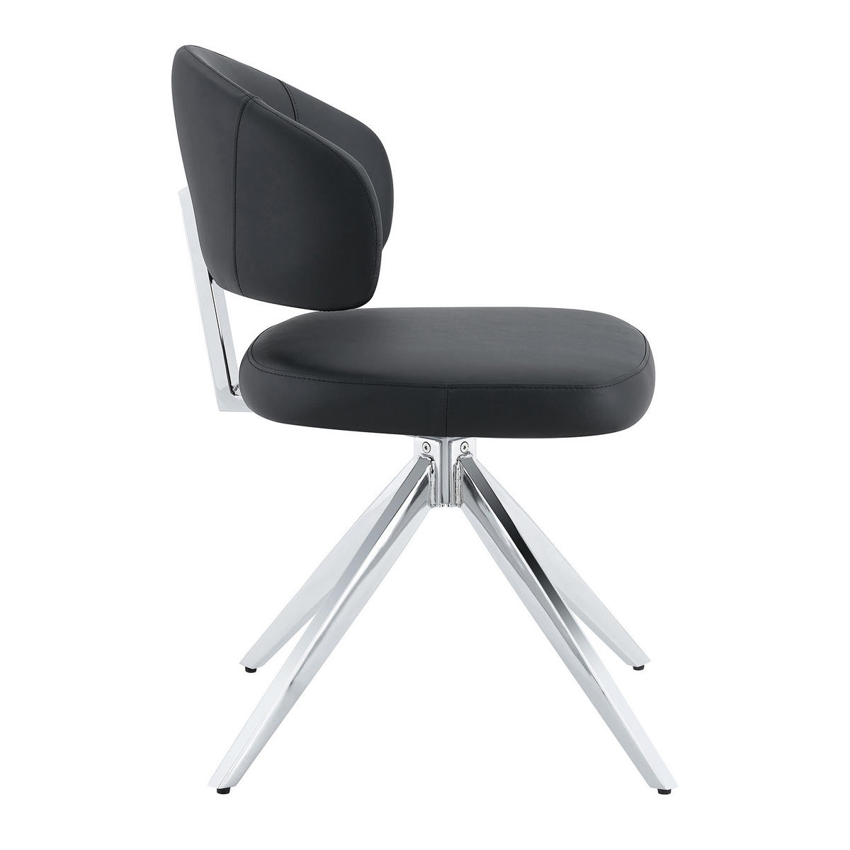 DREHSTUHL 360° drehbar mit Metallgestell PU Black - Schwarz, Metall (50.5/77/54.51cm) - Meubliv