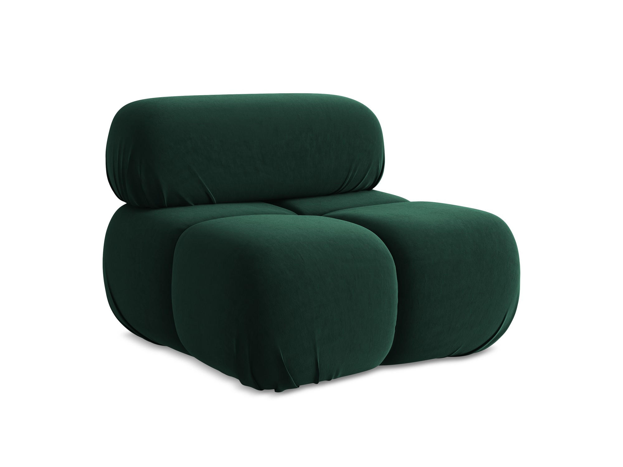 SESSEL Samt Stoff Grün - Blau/Dunkelgrün, Kunststoff/Textil (96/70/95cm) - Makamii