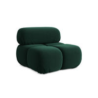 SESSEL Samt Stoff Grün - Blau/Dunkelgrün, Kunststoff/Textil (96/70/95cm) - Makamii