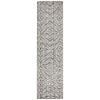 TEPPICH Kurzflor Zickzack Muster, Geometrisch, Wohnzimmer Grau Läufer 80x300 - Grau, Textil (80/300cm) - KADIMA DESIGN