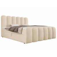 BOXBETT CUDDLE 140x200 cm in Creme, Bettkasten, Topper, Bouclé-Stoff - Ecru, Holz/Textil (140/200cm) - EMLAR Home
