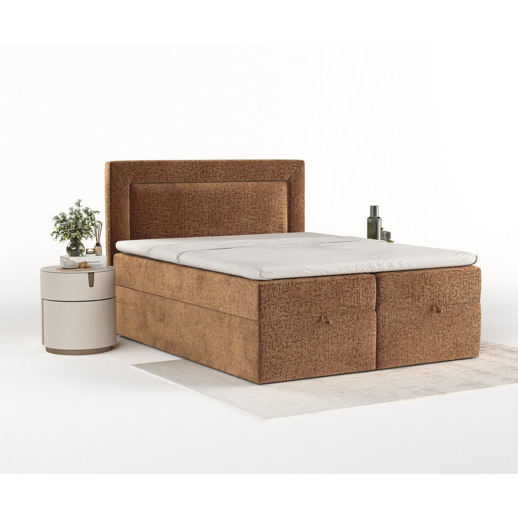 Thumbnail - Maison de Reve Boxbett, Dunkelorange, Textil, Buche, Kiefer, H3, Höhe ca. 20 cm, 180x200 cm, Oeko-Tex® Standard 100, FSC...