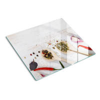 GLASPLATTE 60x52 cm Gemüse und Gewürze - Beige, Glas (60/0.4/52cm) - TULUP