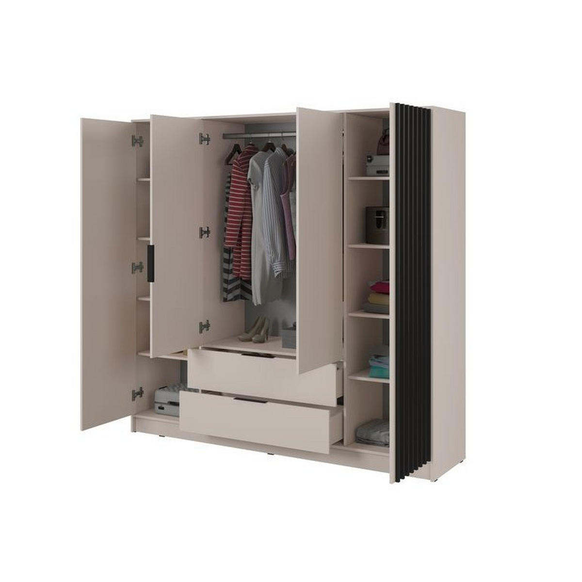 KLEIDERSCHRANK – 206 cm – Nelly – Kaschmir - Kaschmir, Holzwerkstoff (206/200/51cm) - hi-markt