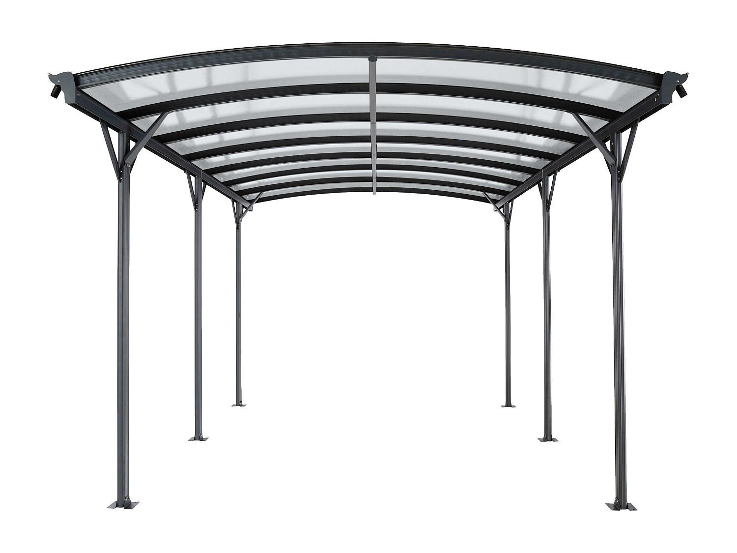 FREISTEHENDES Carport - 1 Person - Plastik, Metall - Anthrazitgrau - - Anthrazit, Kunststoff/Metall (370/210/294cm) - Vente-Unique