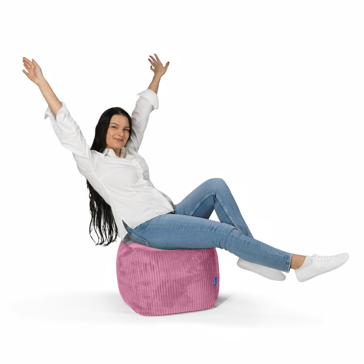 SITZWÜRFEL Cubo Cord rosa - Rosa, Textil (40/40/40cm) - Bruni