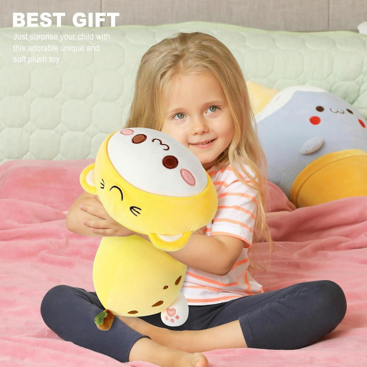 PLÜSCHTIER Katze Banane 30 cm - Gelb, Textil (20/30cm)