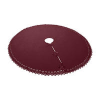 BAUMUNTERLAGE Weihnachtsbaum-Decke weinrot 120 cm rund mit Knöpfen und Satin-Schleifen - Bordeaux, Textil (120/120cm) - wometo