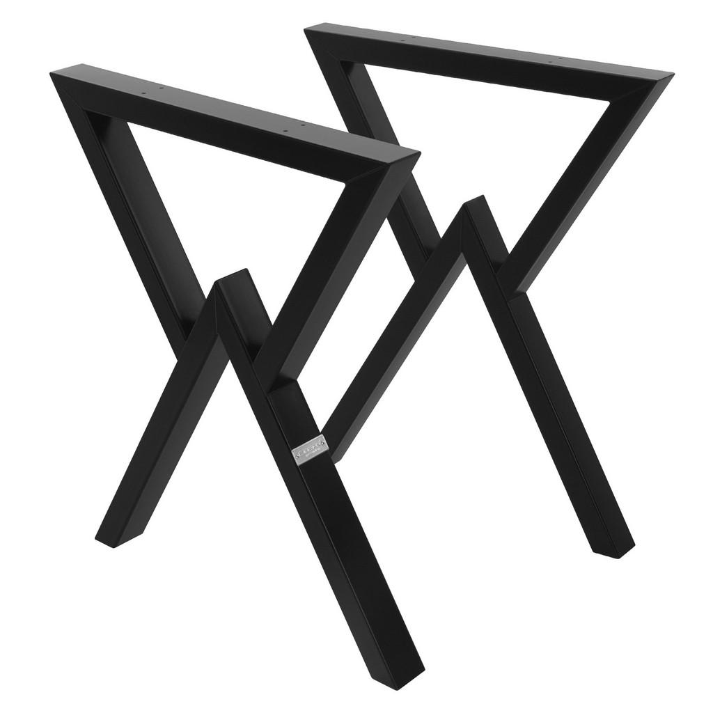ML-DESIGN NOHY STOLU, sada 2 ks, 60 x V 72 cm, tvar X, černé