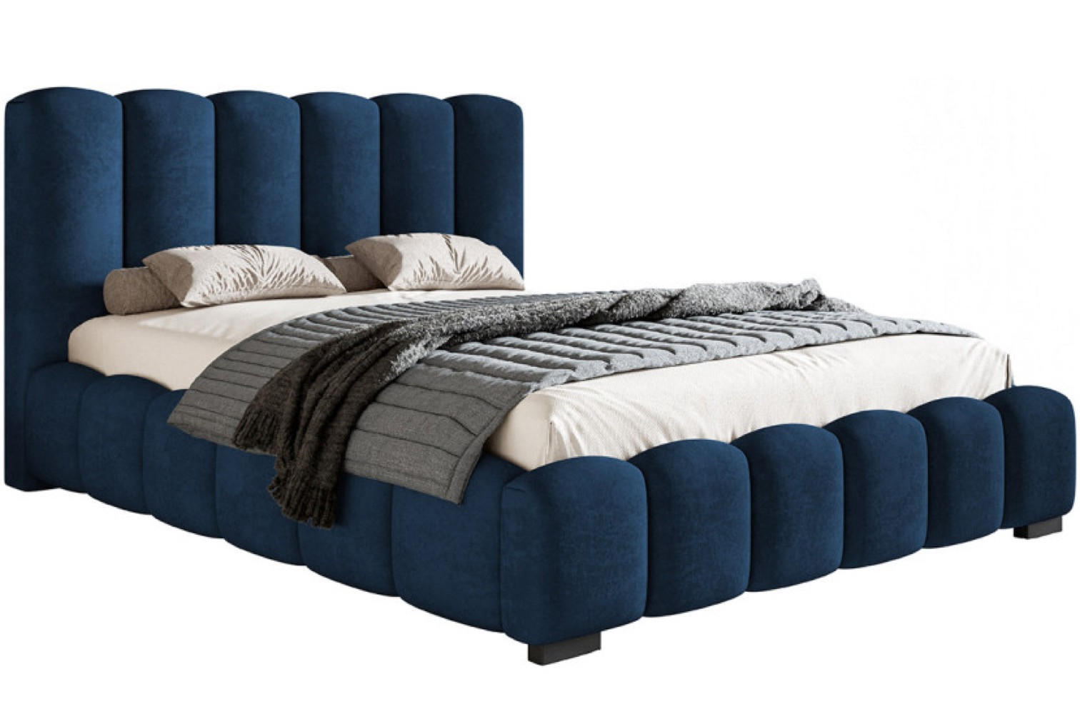 BETTGESTELL Blau BEN 18 Mit Bettkasten Und Lattenrost 140x200 cm - Dunkelblau, Textil - Sepro Meble