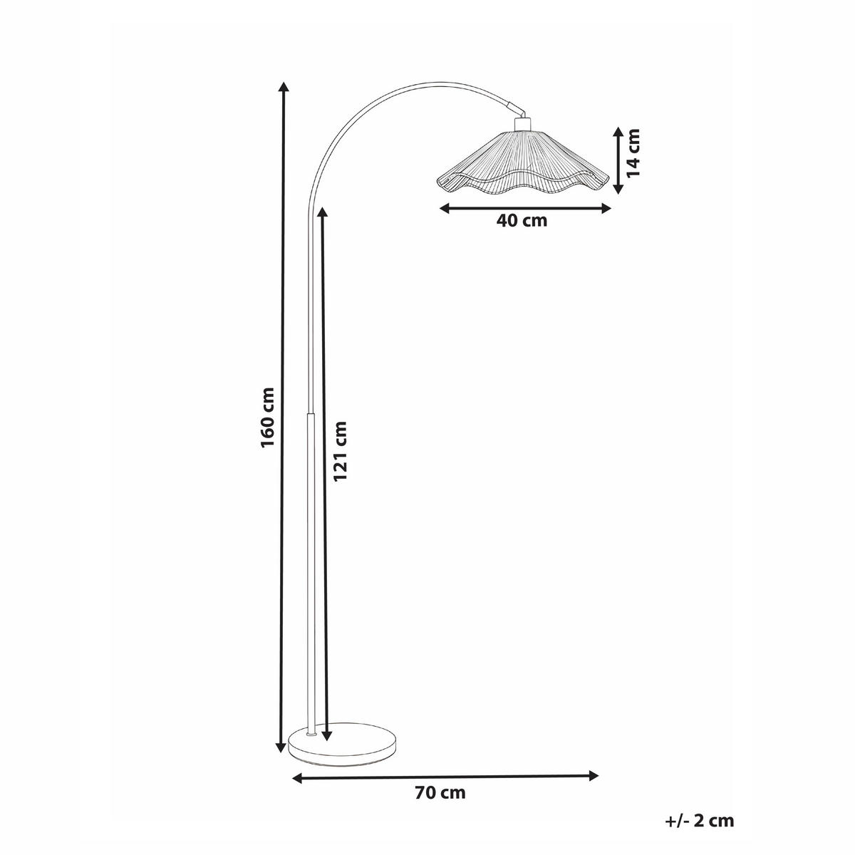 STEHLAMPE Naturfarben Migori - Schwarz/Naturfarben, Papier (40/70/160cm) - Beliani