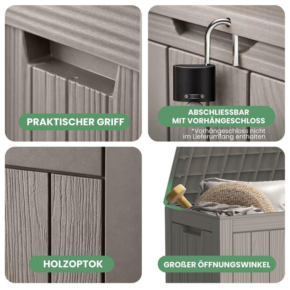 GARTENBOX 170L Grau - Grau, Kunststoff (77.5/55.5/43cm) - Akord